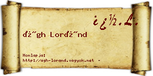 Ágh Loránd névjegykártya